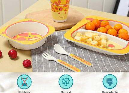 Stoviglie in bamboo bio atossico per bambini