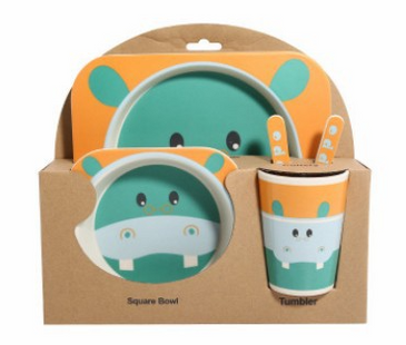 Stoviglie in bamboo bio atossico per bambini