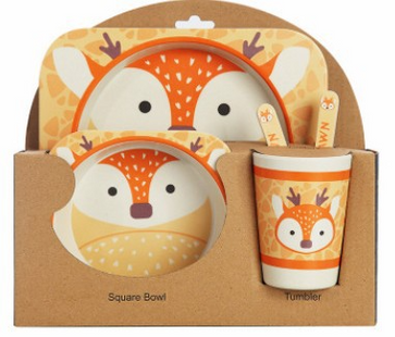 Stoviglie in bamboo bio atossico per bambini