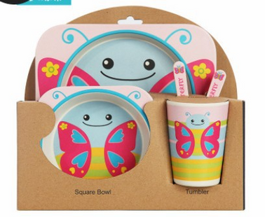 Stoviglie in bamboo bio atossico per bambini