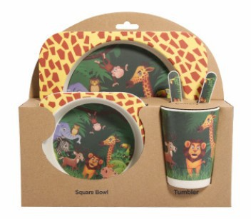 Stoviglie in bamboo bio atossico per bambini