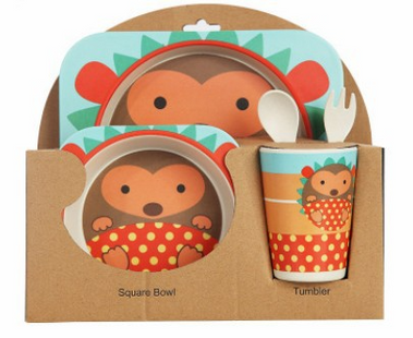 Stoviglie in bamboo bio atossico per bambini