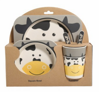Stoviglie in bamboo bio atossico per bambini