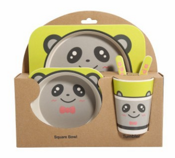 Stoviglie in bamboo bio atossico per bambini