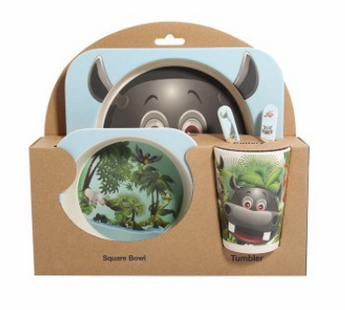 Stoviglie in bamboo bio atossico per bambini